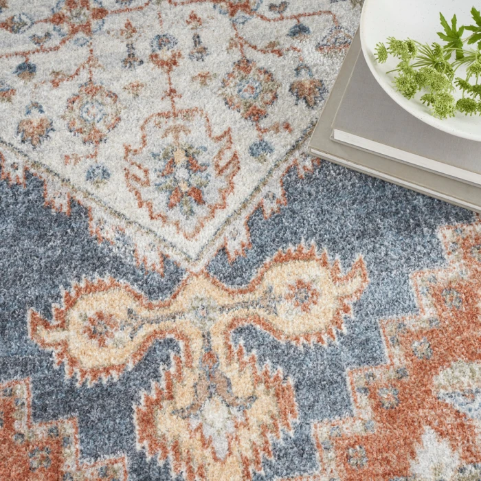 Nourison Astra Machine Washable Area Rug ASW11 Denim Multi