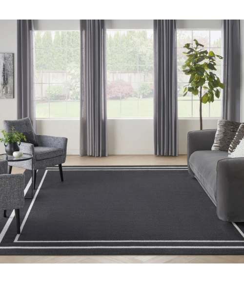 Nourison Home Nourison Essentials Black Ivory NRE02 7 ft. X 10 ft. Rectangle Rug