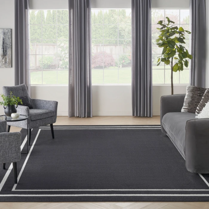 Nourison Home Nourison Essentials Black Ivory NRE02 7 ft. X 10 ft. Rectangle Rug