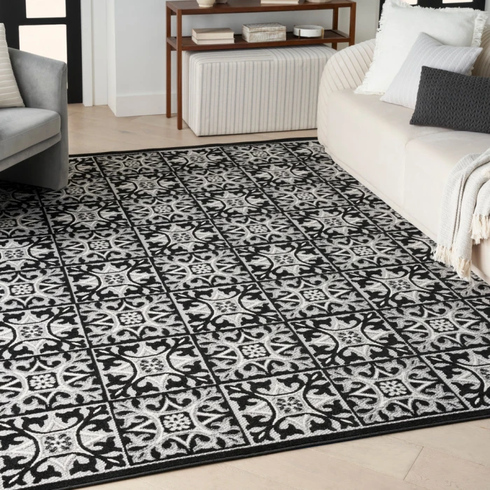 Nourison Aloha Area Rug ALH34 Black White