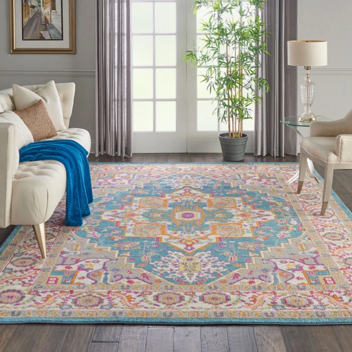 Nourison Passion Area Rug PSN20-Teal Multicolor