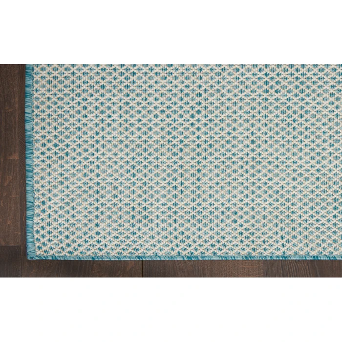 Nourison Courtyard Ivory Aqua COU01 6 ft. Square Rug