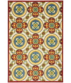 Nourison Home Aloha ALH30 Red Multicolor 5 ft. 3 in. X 7 ft. 5 in. Area Rug