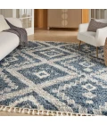 Nourison Oslo Shag Denim Blue OSL02 8 ft. X 11 ft. Rect. Rug