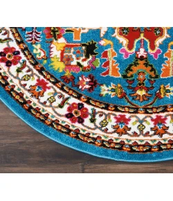 Nourison Home Oakdale Blue OKD06 5ft.3in. x Round Round Rug