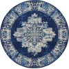 Nourison Home Grafix GRF14 Navy Blue 8 ft. Round Area Rug