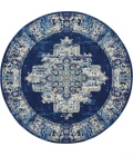 Nourison Grafix Round Area Rug GRF14-Navy Blue