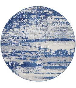 Nourison Home Whimsicle WHS06 Ivory Navy 5 ft. Round Area Rug