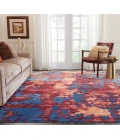 Nourison Prismatic Area Rug PRS13 Blue/Flame 9'9" x 13'9"