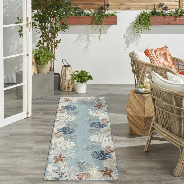 Nourison Home Suncoast Blue SNC04 2ft. x 6ft. Rect. Rug