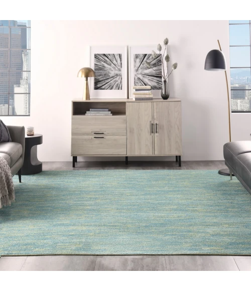 Nourison Essentials Blue Green Area Rug NRE01-Blue Green