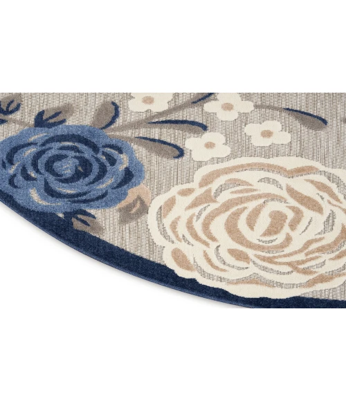 Nourison Aloha Blue Grey ALH32 7’10” Round Rug