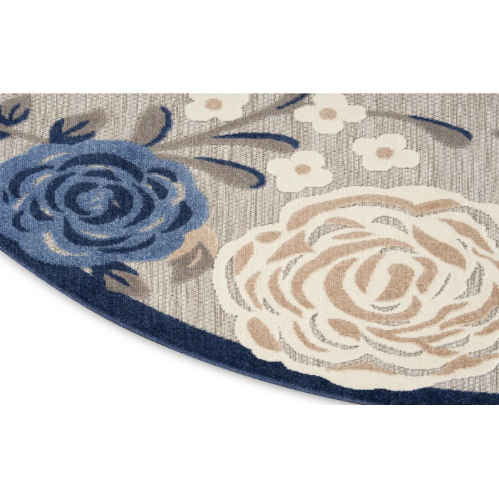 Nourison Aloha Blue Grey ALH32 7’10” Round Rug