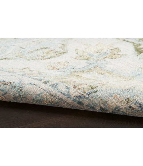 Nourison Astra Machine Washable Blue Green ASW12 6 ft. 7 in. X 9 ft. Rectangle Rug