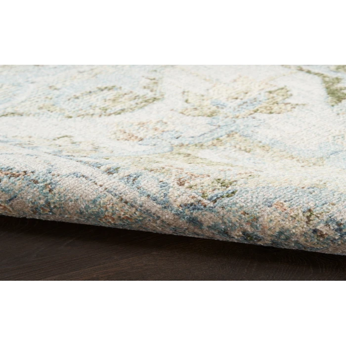 Nourison Astra Machine Washable Blue Green ASW12 6 ft. 7 in. X 9 ft. Rectangle Rug