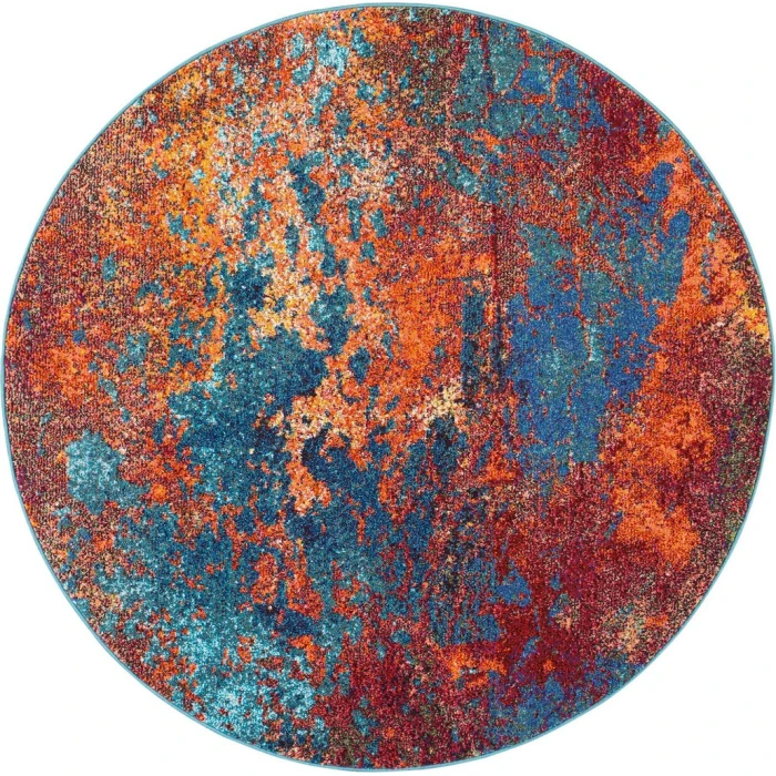 Nourison Celestial Round Area Rug CES08-Atlantic