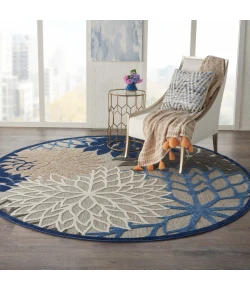 Nourison Home Aloha ALH05 Blue Multicolor 7 ft. 10 in. Round Area Rug