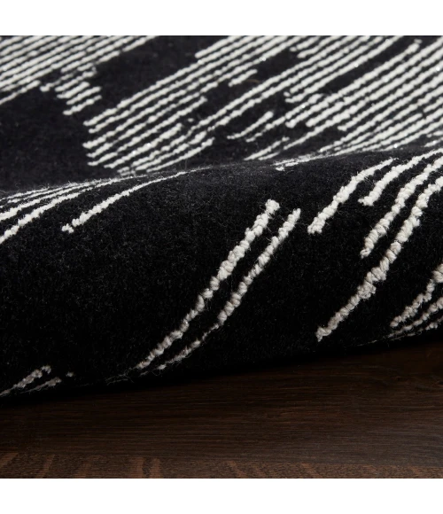 Michael Amini Ma30 Star Area Rug SMR02 Black Ivory 4' x 6'