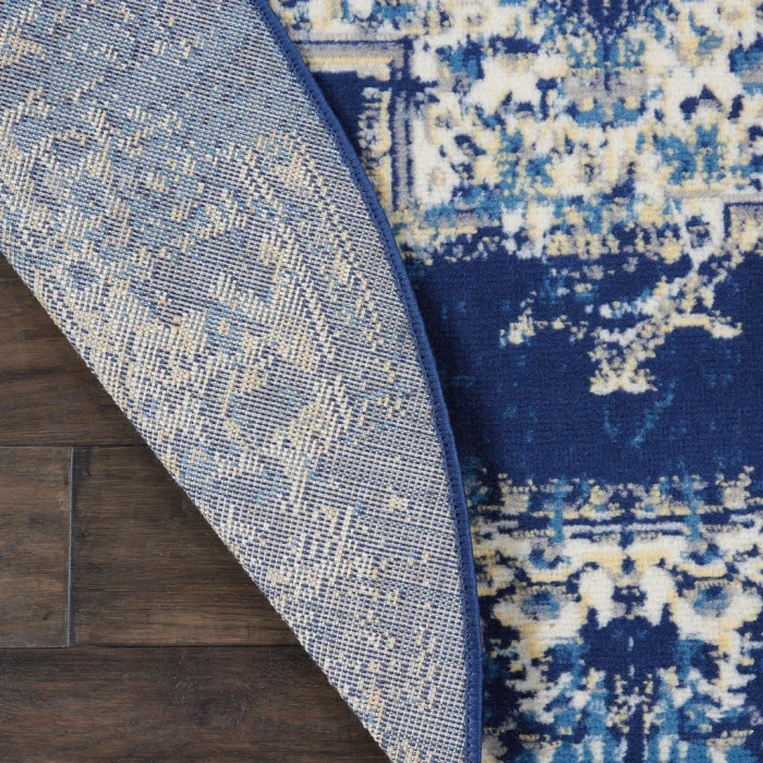 Nourison Grafix Round Area Rug GRF14-Navy Blue