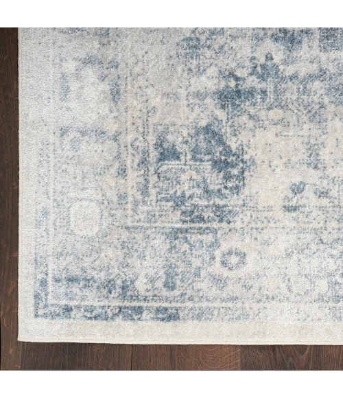 Nourison Astra Machine Washable Area Rug ASW11 Blue/Ivory
