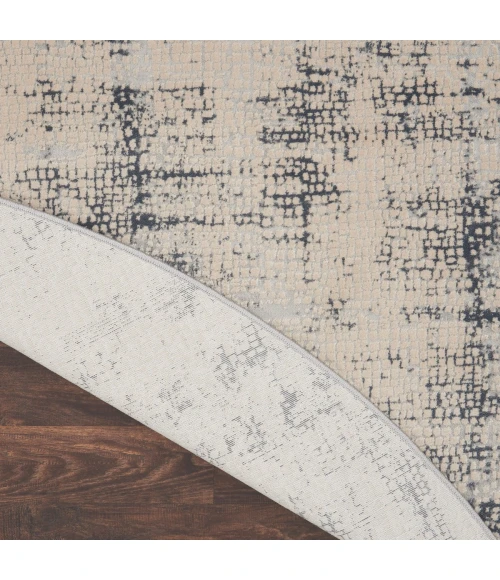 Nourison Rustic Textures Area Rug RUS06 Ivory/Blue 7'10" Round