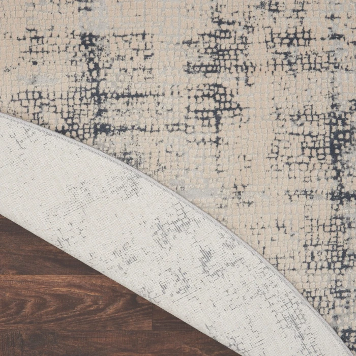 Nourison Rustic Textures Area Rug RUS06 Ivory/Blue 7'10" Round