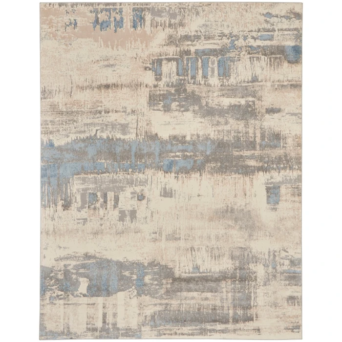 Nourison Solace Area Rug SLA07 Ivory/Grey/Blue 8' x 10'