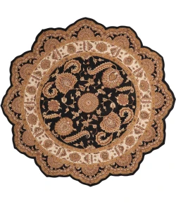 Nourison Home Heritage Hall Black HE19 6ft. x Freeform Free Form Rug