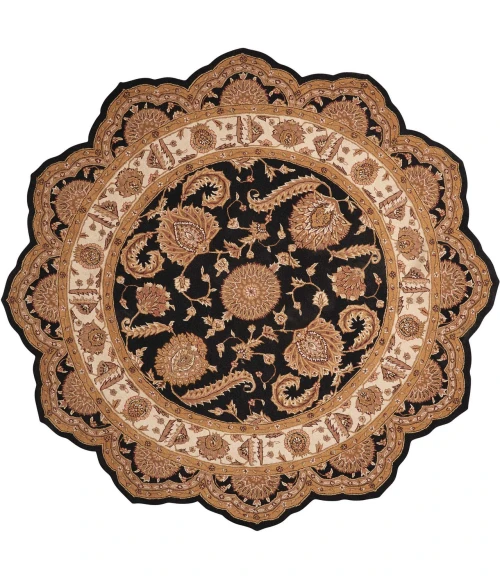 Nourison Home Heritage Hall Black HE19 6ft. x Freeform Free Form Rug