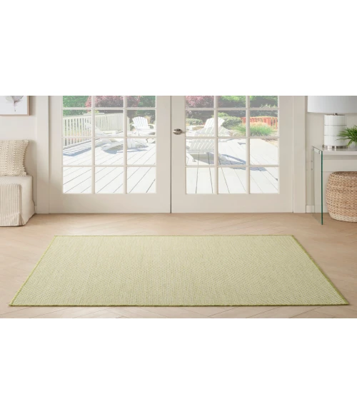 Nourison Courtyard Ivory Green COU01 5 ft. Square Rug