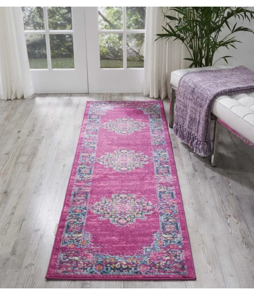 Nourison Passion Runner Area Rug PSN03-Fuchsia