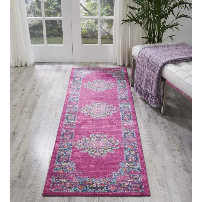 Nourison Passion Runner Area Rug PSN03-Fuchsia
