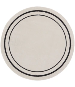 Nourison Home Nourison Essentials NRE02 Ivory/Black 6 ft. Round Area Rug