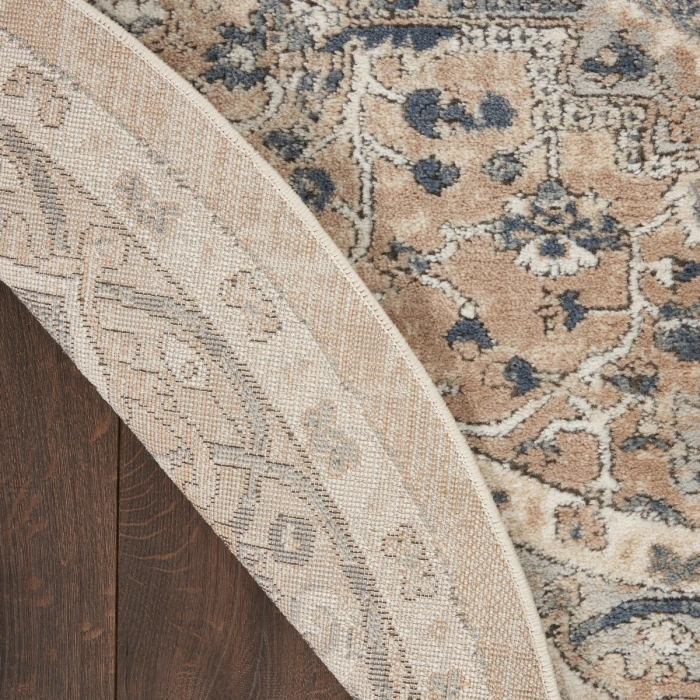 Nourison Quarry Beige Grey QUA05 4 ft. X Round Rug