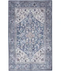 Nicole Curtis Machine Washable Series 1 Navy Ivory SR104 4 ft. X 6 ft. Rectangle Rug