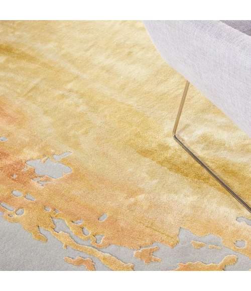 Nourison Prismatic Area Rug PRS19 Grey/Gold 9'9" x 13'9"