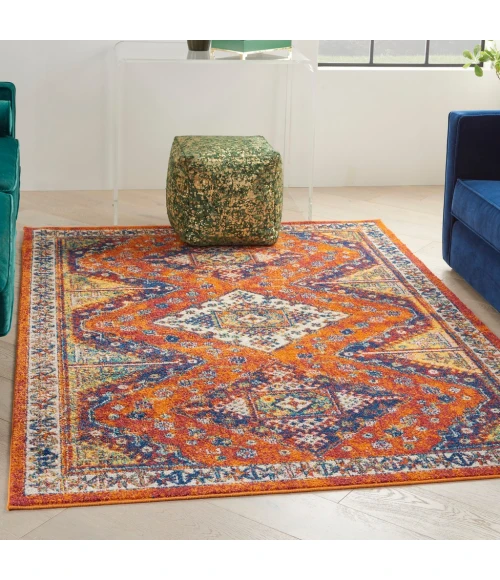 Nourison Allur Area Rug ALR02-Orange Multicolor