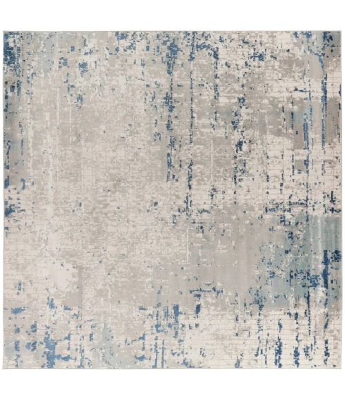 Nourison Quarry Ivory Grey Blue QUA01 10 ft. X Square Rug
