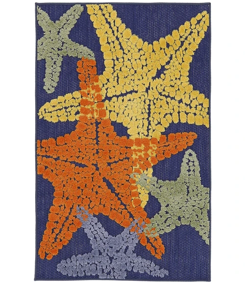 Nourison Aloha Blue Multicolor ALH28 2 ft. 8 in. X 4 ft. Rectangle Rug