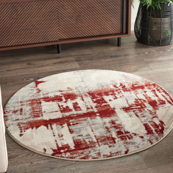 Nourison Maxell Area Rug MAE14-Ivory/Red