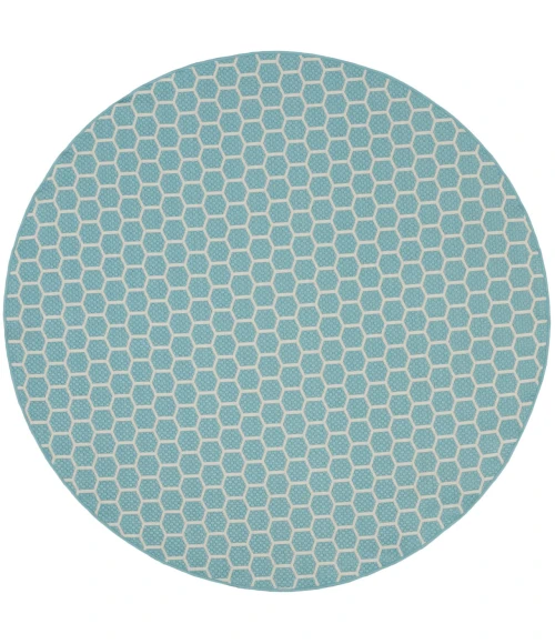 Nourison Twist Reversible Aqua TWS01 8 ft. X Round Rug