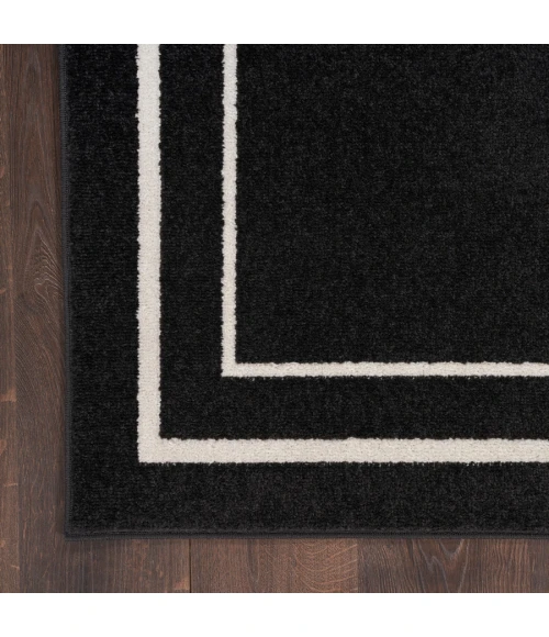 Nourison Home Nourison Essentials Black Ivory NRE02 2 ft. 2 in. X 12 ft. Rectangle Rug