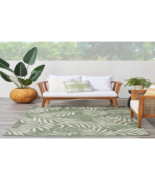 Nourison Garden Oasis Green Ivory GOA01 6 ft. X 9 ft. Rectangle Rug