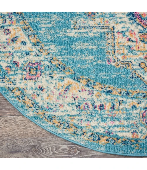 Nourison Passion Round Area Rug PSN03-Light Blue