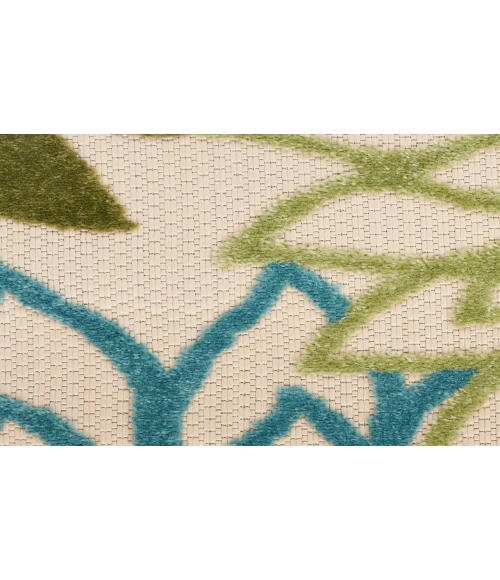 Nourison Aloha Green Multicolor ALH05 2 ft. X 6 ft. Rectangle Rug