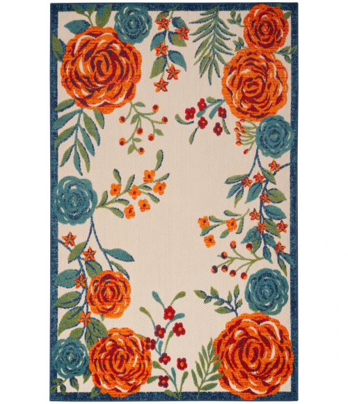 Nourison Aloha Ivory Multicolor ALH32 6 ft. X 9 ft. Rectangle Rug