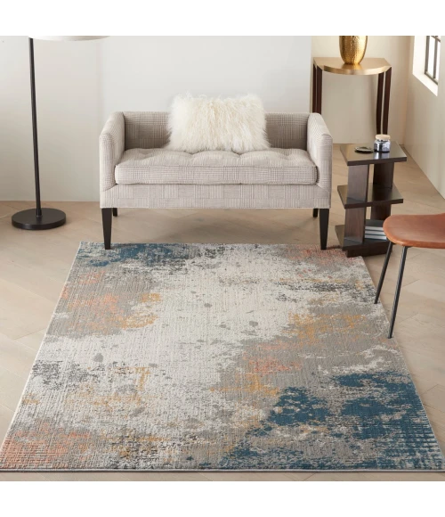 Nourison Rustic Textures Area Rug RUS13-Grey/Blue