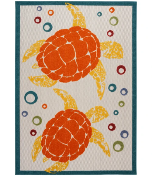 Nourison Aloha Area Rug ALH27 Teal Multi