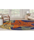Nourison Aloha Blue Multicolor ALH28 7’10” Round Rug