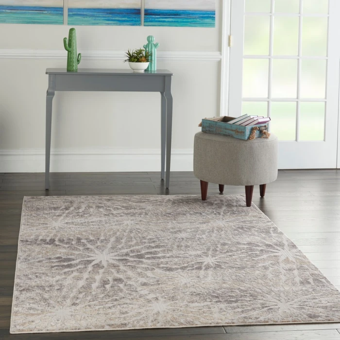 Nourison Sleek Textures Area Rug SLE07-Ivory/Beige